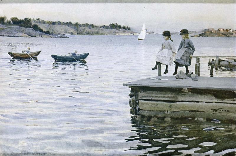 Anders Zorn kapprodd Norge oil painting art